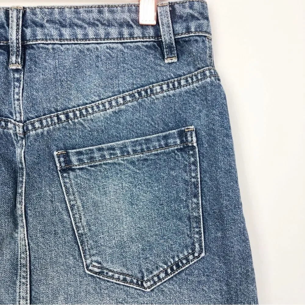 FREE PEOPLE | WE THE FREE Zip It Up Denim Jean Mini Skirt Women’s Size 26 (2)
